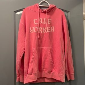 True New York Pink Grunge Hoodie Large